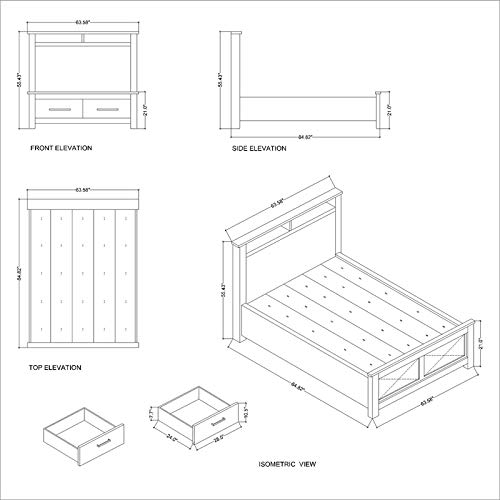 Acme Merrilee Queen Bed W/Storage - 21680Q - Oak #TOP2