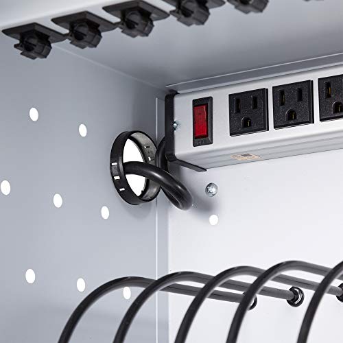 Learniture Structure Series 12-Device Wall-Mount Charging Cart Compatible With Laptop Computers, Tablets, Chromebooks - Gray -Lnt-Nor1009Gr-So #TOP5