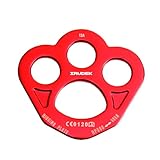 Irudek PRO300 – Placa multianclaje de aluminio con 4 puntos (1 principal y 3 auxiliares), para instalaciones sencillas, 35 kN, EN 362, 61 g