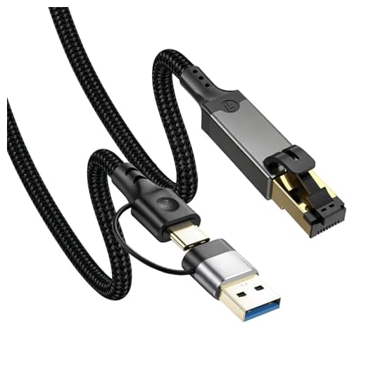 Herfair Ethernet to USB C Cable Gigabit LAN Internet Cable 1000Mbps High Speed RJ45 to USB Adapter Cord for Laptop, Tablet, PC, Phone, Switch, iPad Pro, Router (Plug & Play, 10FT)