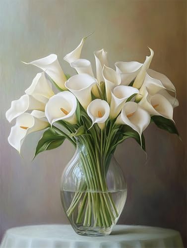 11ct dipinto ad olio di fiori diy set ricamo principianti calla bianca kit punto croce prestampati per adulti principianti