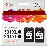 ejet 301XL Compatibili per Cartucce HP 301 XL Nero per HP Envy 5530 2-Pack