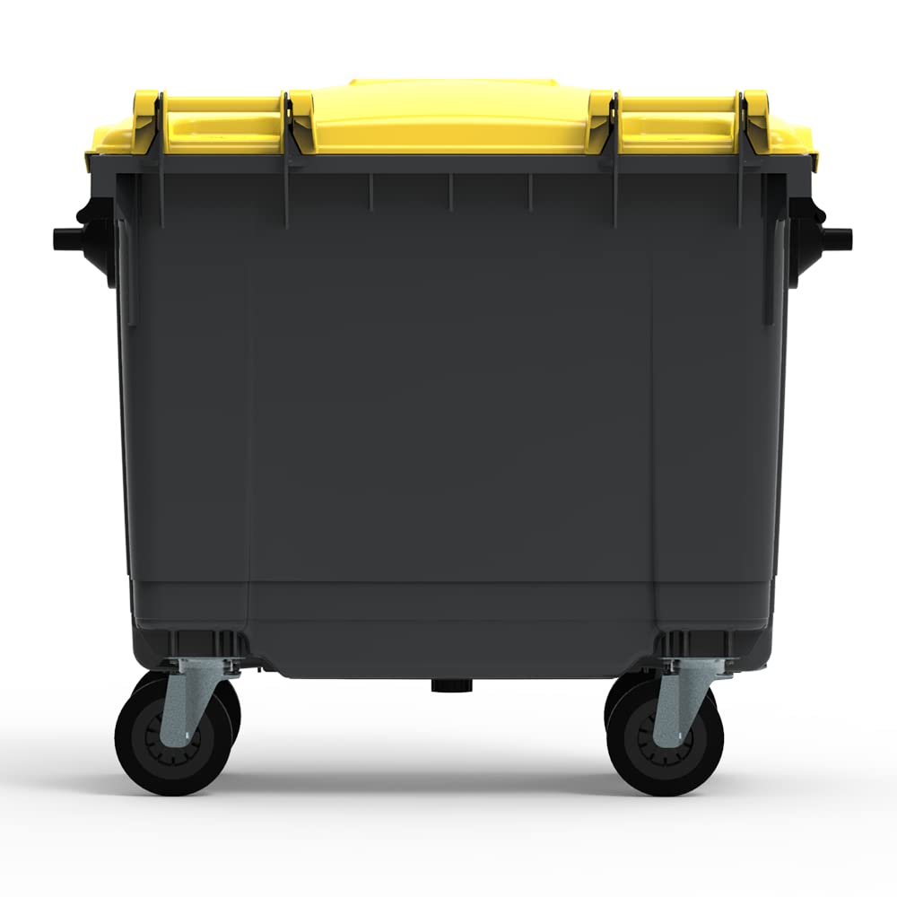 ESE Poubelle Conteneur à déchets 660L + Couvercle jaune