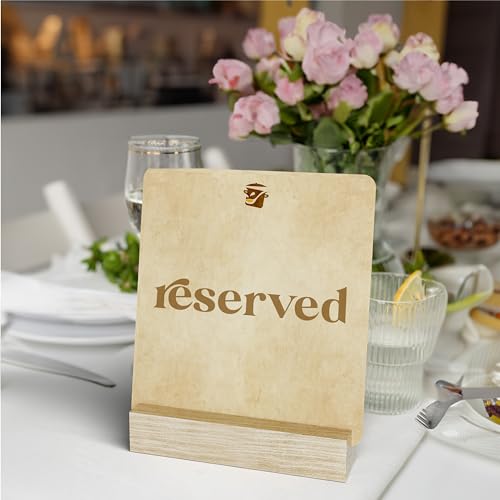 Tidita Place Card Holder 4.8x1.2x1- Wood Acrylic Sign Holders 10 Pack - Oak Wood Table Card Display Stands, Perfect for Table Number Signs, Wedding Party Events (Natural Color Pack10)