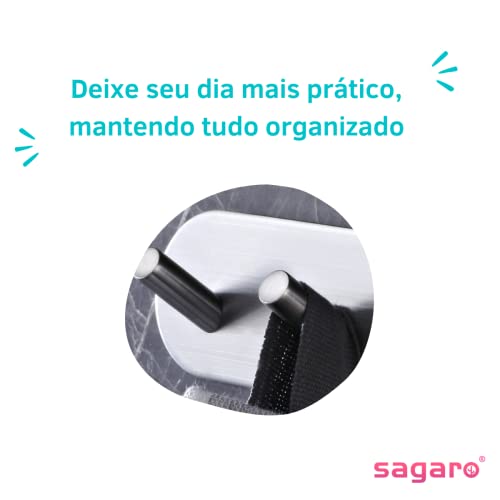 Gancho Adesivo de Inox para Parede ideal para Banheiro Cozinha Quarto (Gancho Duplo)