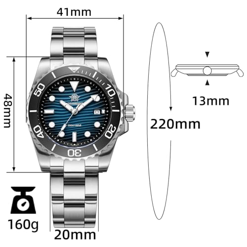 Image of ADDIESDIVE 41MM Men's Quartz Watch Stainless Steel Bracelet Dive Watch