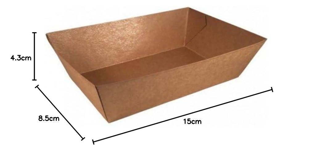 500 pezzi di patatine fritte/snack vassoi marrone A14 - Patatine fritte - Portate via - To go eat - contenitori in cartone ondulato - Barbecue - Festa - Vaschette usa e getta - Vaschette per snack