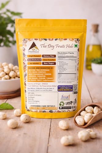 Image of TRIANGLE MAKHANA | MAKHAANA 1 KG | PACK OF 4 X 250 GRAMS | PURE HANDPICKED | REUSABLE ZIP LOCK POUCH | BEST FOR FASTING | PESTICIDE FREE | FOXNUT | MAKHANE