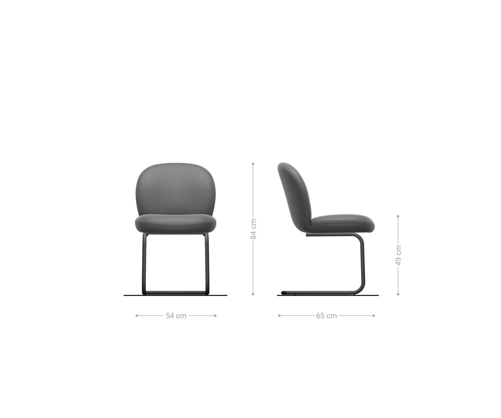 DeLife Chaise-à-Bascule Nube-Flex Pied Cantilever Rond Noir bouclé Blanc Ressorts ensachés