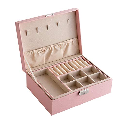 Preisvergleich Produktbild DLYDSSZZ Aufbewahrungsbox für Ohrringe, Halsketten, Haushalt, große Kapazität, einfache Schmuckverarbeitung, doppelschichtige Uhren-Aufbewahrungsbox für Geschenkuhren, (Farbe: C, Größe: 23179 cm)