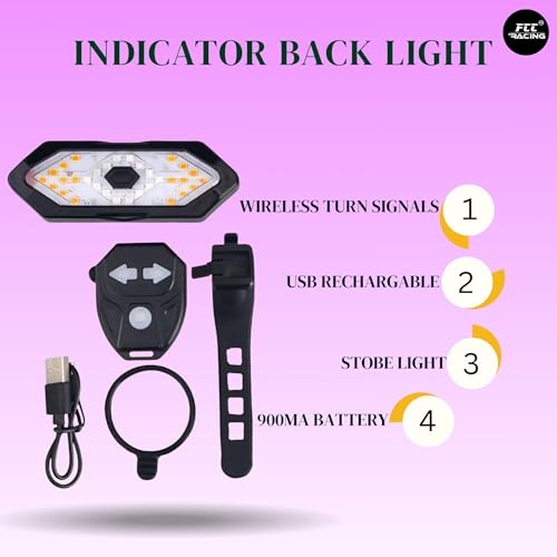 Image of Indicator Back Light and Front Light Combo for Bicycle - USB Charge, Waterproof