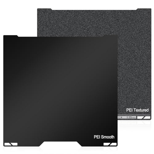 Image of 355x346mm Double-Sided PEI Build Plate for Bambu Lab H2S /H2D, Black Smooth & Textured Flexible Spring Steel Plate, PLA PLA+ TPU Low Temp Printing Bed