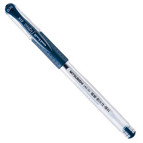 Uni-ball Signo Dx Um-151 Gel Ink Pen - 0.38 Mm - 10 Pcs - (Blue-Black) - by Uni Mitsubishi Pencil Company