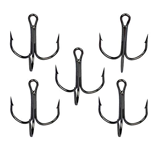 Amhdv 100Pcs Treble Hooks Barbed Sharp Treble Hook For Freshwater And Saltwater (Black, 10# 100Pcs) #TOP3