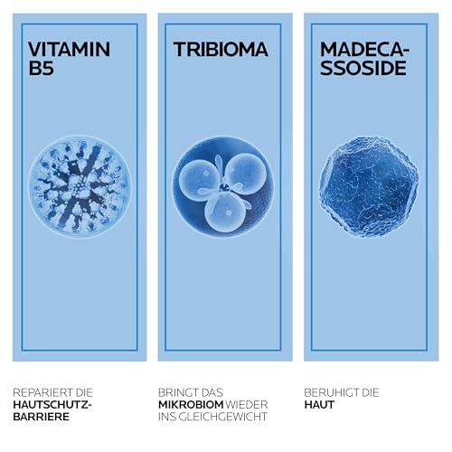 La Roche Posay Cicaplast Baume B5+ LSF 50, Regenerierende Creme für sensible und gereizte Haut von Gesicht und Körper, Mit patentiertem Procerad, Tribioma, Madecassoside und Vitamin B5, 40 ml