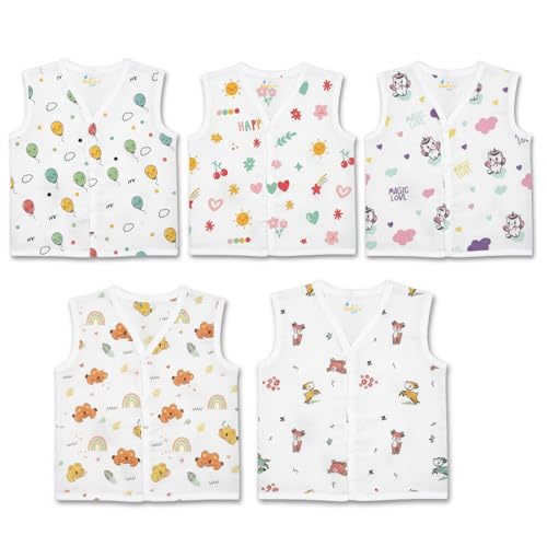 Image of Muslin Jhablas for New Born Baby| 100% Cotton Muslin Sleeveless Jhabla Set | Ultra Soft & Breathable Baby Jhablas for Summer