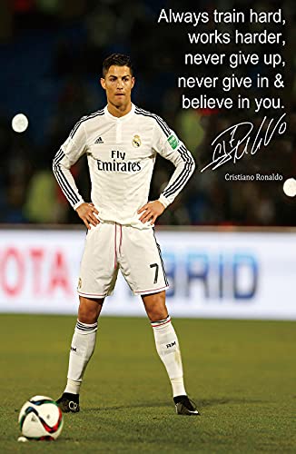 Fortiaboot Cristiano Ronaldo - motivational quotation - world player of the year - football Poster 15 x 23 Inches Affiche 38 x 58 cm (380 x 580 mm) Cadeau décorative