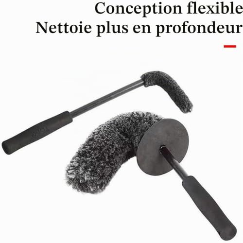 2 Pièces Brosse Jante Voiture Brosse de Nettoyage de Roue Lavage Pneus Voitureà long manche Brosse a Jante en Bâton en Microfibre de Brosses Brosse pour Pneu de Voiture Pliable – vue 7