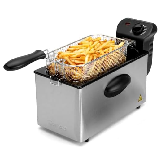 Clatronic FR 3586 Freidora Desmontable, 2000 W, 3 litros, Acero Inoxidable, Plata