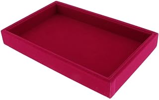 KAYISI Soporte de exhibición de Caja de Almacenamiento de joyería, Organizador de exhibición de escaparate de Bandeja de joyería de Terciopelo multifunción for Pulsera (Color : Rose Red)