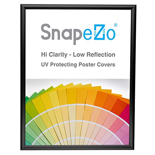 SnapeZo Poster Frame 18x24 Inches, Black 1 Inch Aluminum Profile, Front-Loading Snap Frame, Wall Mounting, Sleek Series
