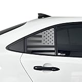 BOGAR TECH DESIGNS Precut Quarter Window American Flag Vinyl Decal Sticker Compatible with Toyota Corolla Sedan 2020-2026, Matte Black