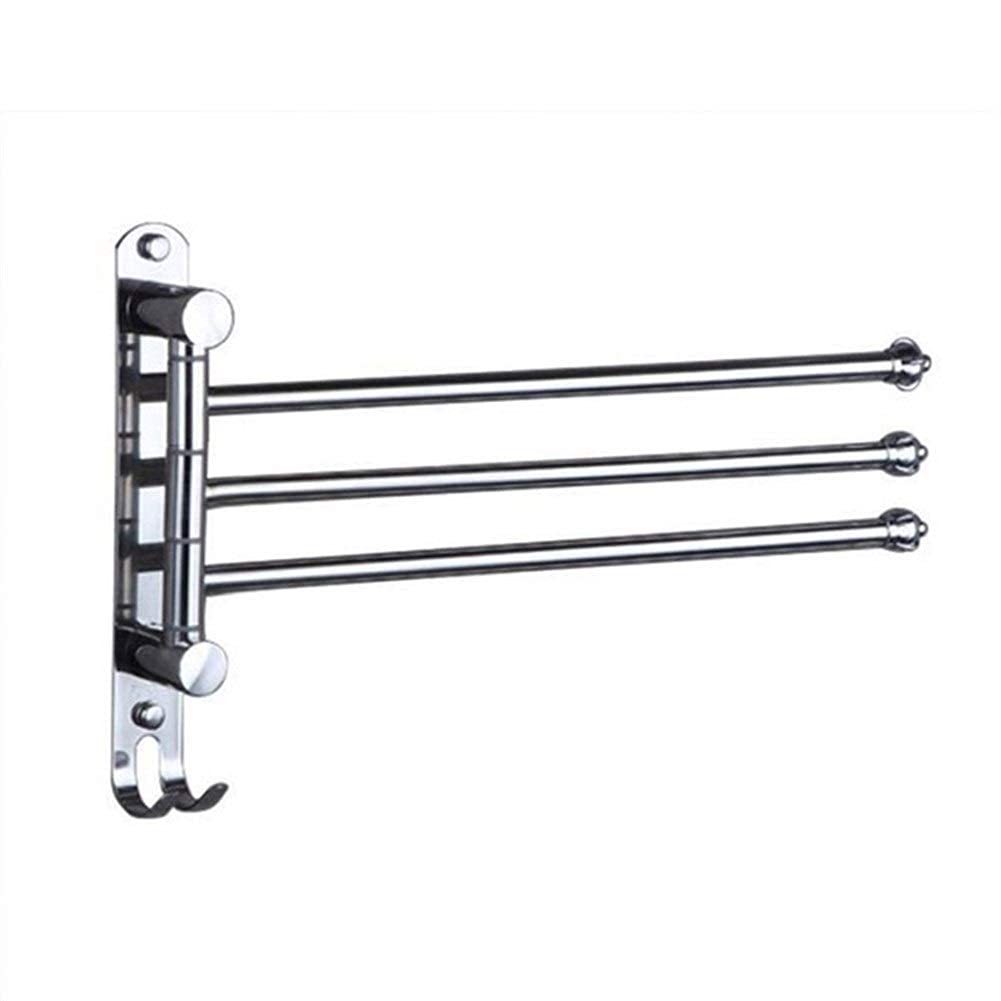 Porte-serviettes rotatif 4 barres pour optimiser le rangement des petites salles de bain