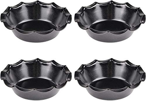 webake Individual Pie Dishes with Ruffled Edge Round Mini Tart Tins 12 cm Non-Stick Coating Quiche Baking Moulds Set of 4