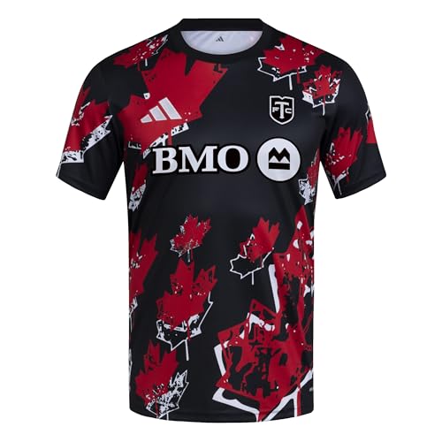 adidas Men's MLS Can Pre-Match Jersey, Better Scarlet Melange/Toronto FC, Small