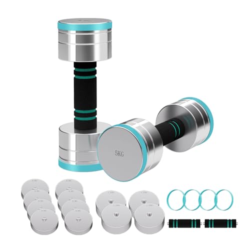 Moziel Lot de 2 Haltères 5kg en Acier - Haltères