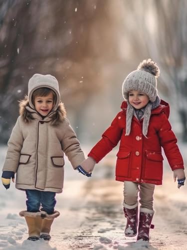 Geyoga 3 Pairs Winter Fingerless Gloves for Kids Convertible Flip Top Gloves Warm Half Finger Mittens for Boys Girls 5-10Year4