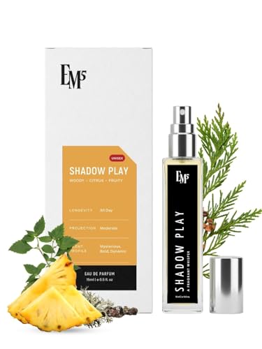 Image of EM5 Shadow Play Unisex Perfume | Earthy Woody Sweet Citrus | Eau De Parfum Spray for Men & Women | Luxury Gift for Him /Her | 15 ml
