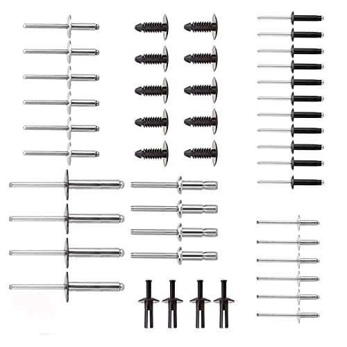 Mamiko Set of Complete Body Metal Rivet Hardware Kit with 10 PCS Plastic Fastener Tree Rivets Compatible with TXT Golf Cart Gas/Electric 1994 to Now
