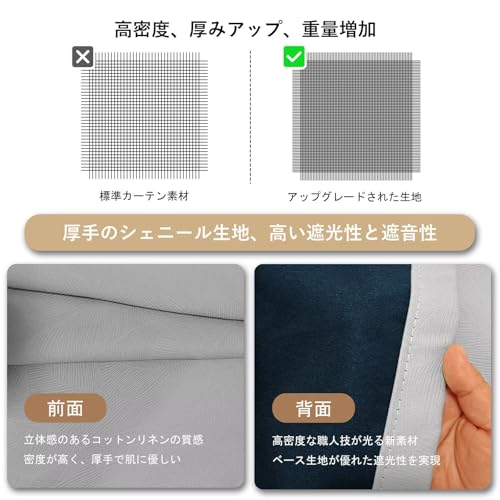 ZHIYIN 遮光 カーテン、断熱 遮光カーテン 遮熱 遮音 昼夜目隠し 無地 省エネ 洗濯可能 間仕切り 脱衣所・勝手口に適しています、 スタイル10、 丈220cm x 幅160cm(1枚組、幅折りたたみ後80-100cm)