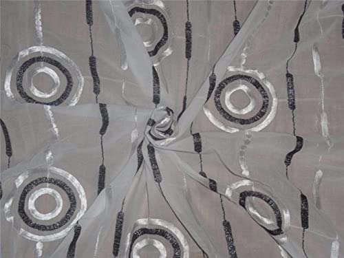 Tissu en voile de coton blanc broderie couture métrage 4,6 m