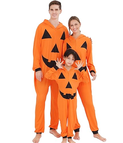 ANGELGGH Matching Halloween Onesie Pajamas for Family, Holiday PJs for Women/Men/Couples/Adult, Cute...