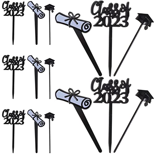 Aboofan 30Pcs Class Of 2023 Graduation Cupcake Topper Diploma Grad Cap Cake Toppers For Graduation Party Decorations 2023 #TOP9