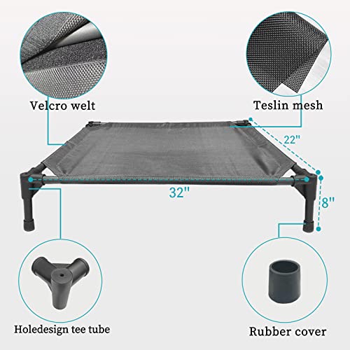 Nbvaigj Elevated Dog Bed For Medium - Portable Raised Dog Bed Outdoor & Indoor 32X25X8In For Camping Or Beach Washable Dog Bed,Durable Chew Proof Dog Hammock Bed With Breathable Mesh,Black #TOP1