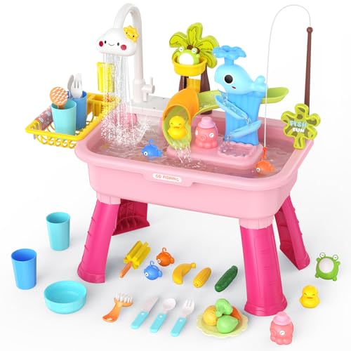 GGRH 2026 Upgraded Water Table for Toddlers 1-3 - Outdoor Toys for Kids Ages 4-8 with Pump, Summer...