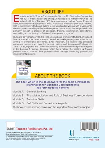 Image of IIBF X Taxmann's Inclusive Banking Through Business Correspondents (Basic Course) - Essential resource for BCs handling basic transactions like deposits, payments, cash-in cash-out, etc.