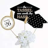 Big Dot of Happiness Gold 2026 Graduation Party Centerpiece Sticks - Table Toppers - Set of 15