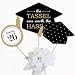 Big Dot of Happiness Gold - Tassel Worth The Hassle - 2020 Graduation Party Centerpiece Sticks - Table Toppers - Set of 15