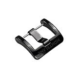 ROUHO Premium 20mm Cinturino Orologio Fibbia Ardiglione Durevole Acciaio Inox Bracciale Orologio Accessorio Ricambio Chiusura per Montblanc 4810-Nero