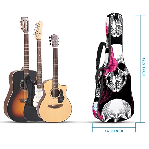 Housse de guitare en tissu Oxford imperméable avec bandoulière réglable Motif crânes et fleurs - Les Beatles, Paul McCartney, John Lennon, RIngo Starr, George Harrison Housse de guitare en tissu Oxford imperméable avec bandoulière réglable Motif crânes et fleurs – Image 6