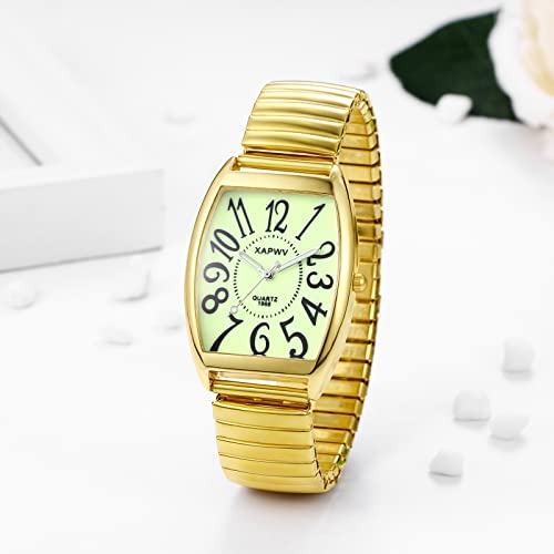 Montre bracelet élastique style décontracté avec grands chiffres romains - 4