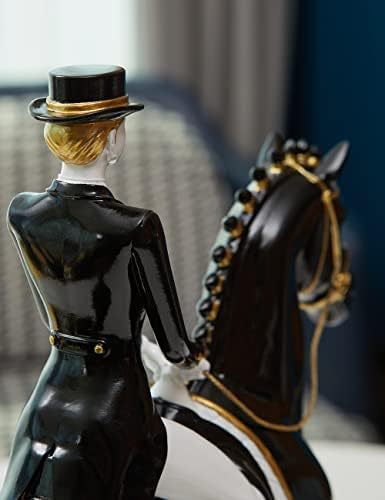 NENBOLEC Figurine Statue Horse Sculpture Home Decor Polyresin Equestrian Gifts 34cm