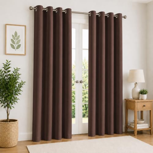 Image of 90%Blackout Door Curtain 7 Feet Blackout Room Darkening Curtain(Set of 2)