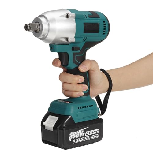 18V Cordless Impact Wrench 1/2", 1600N.m High Torque Impact Driver, Electric Impact Gun Kit with 3 Mode Speed, LED Work Light for Car(2 Batteries Included)