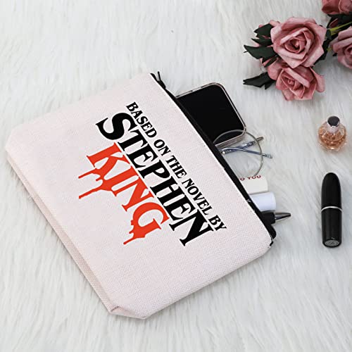 Horror Movie Fan Gift Based On The Novel By Stephen K Makeup Bag Scary Movies Lover Cosmetic Bag Book Lover Gift Zipper Travel Pouch (Based On The Novel) - Image 4