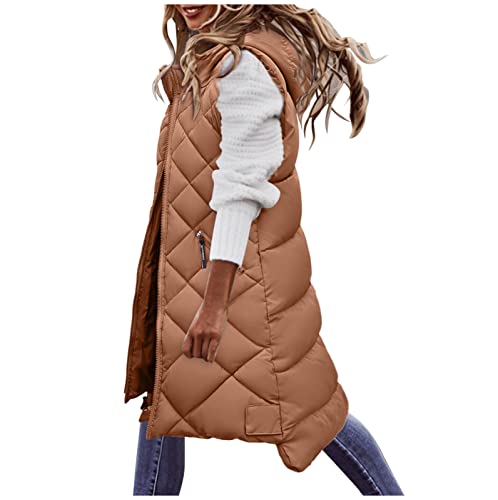 Damen Weste Mit Kapuze - Leichte Steppweste Frauen Winter Weste Warm Puffer...